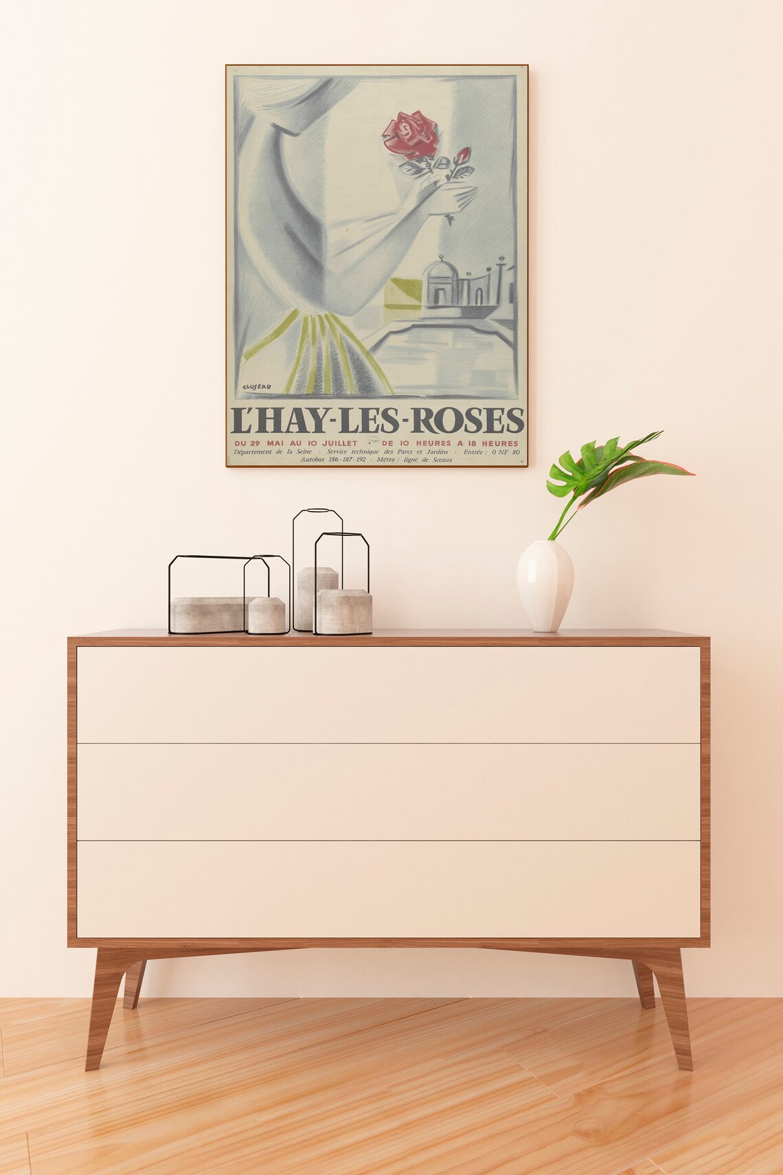 L'Hay-les-Roses Rose Festival Vintage French Botanical Art Poster - Image 2