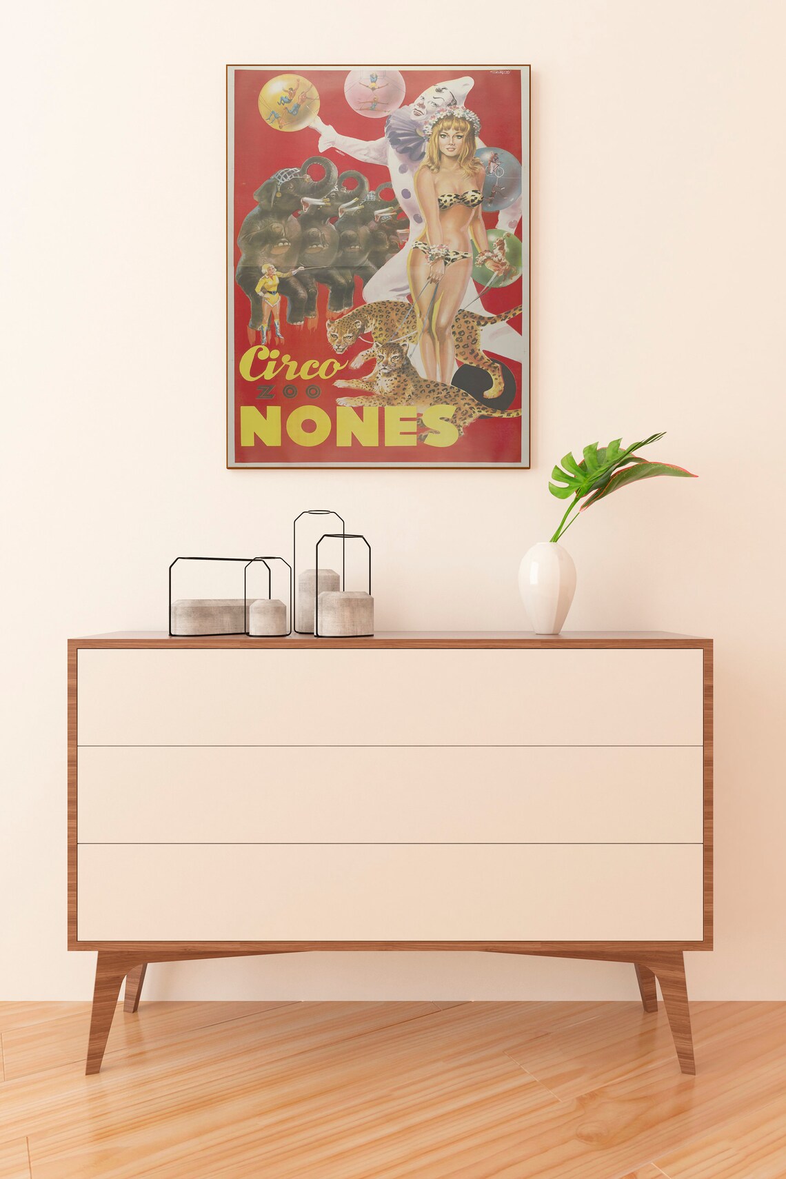 Circo Zoo Nones Italian Circus Elephants Leopards Vintage Poster - Image 2