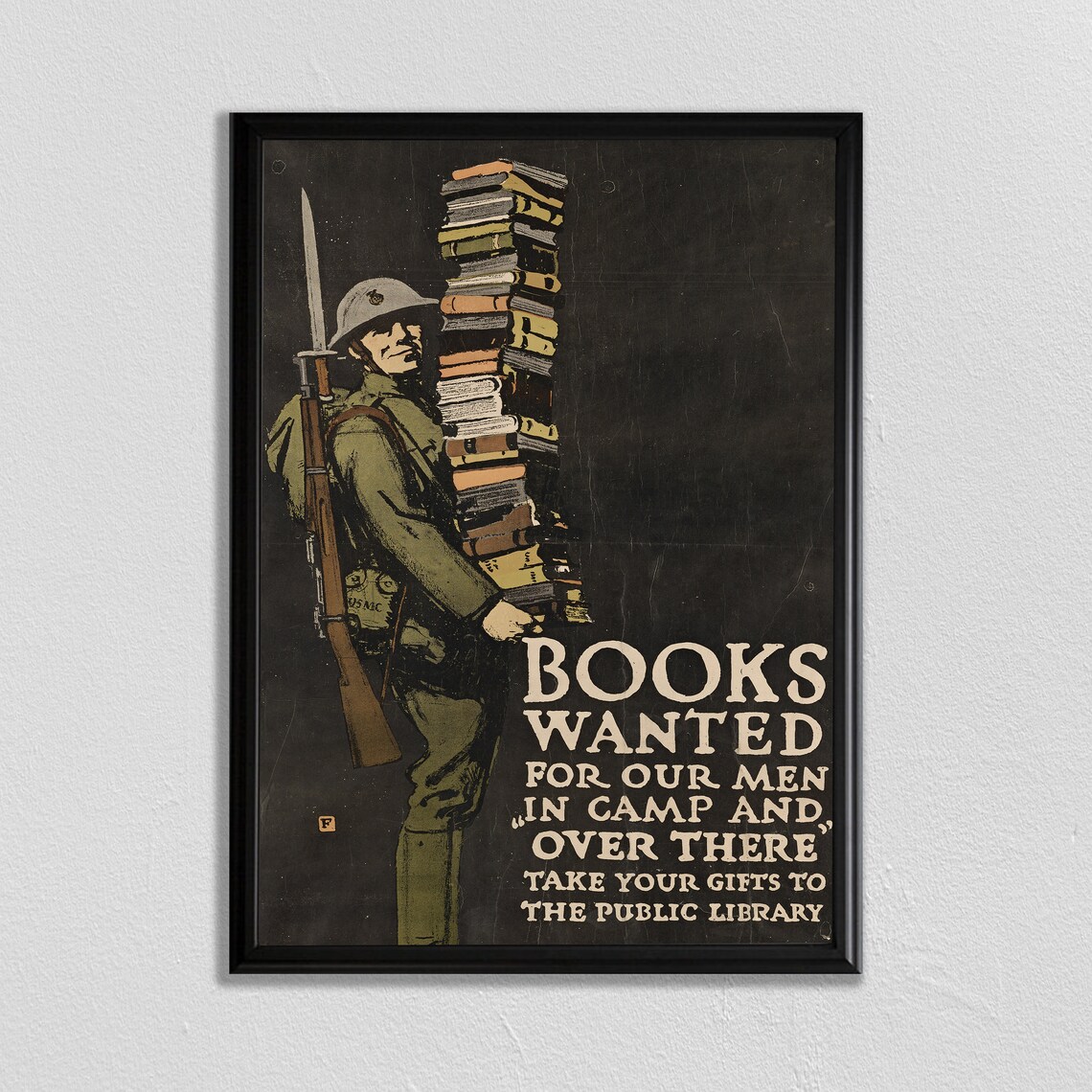 World War I Vintage Poster, Teacher Wall Art Print