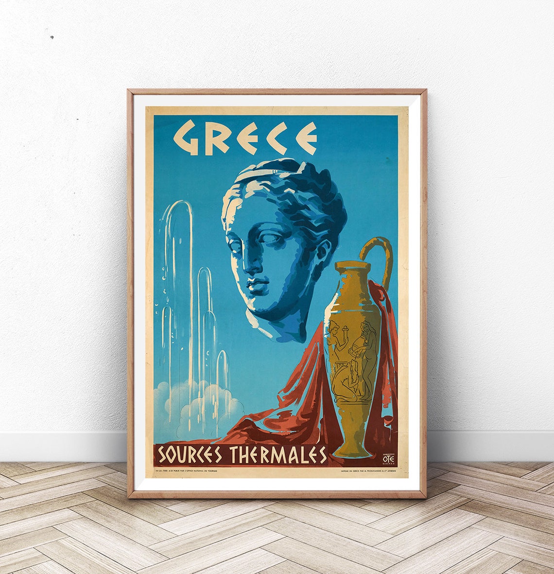 Grece Sources Thermales Greek Goddess Amphora Hot Springs Poster