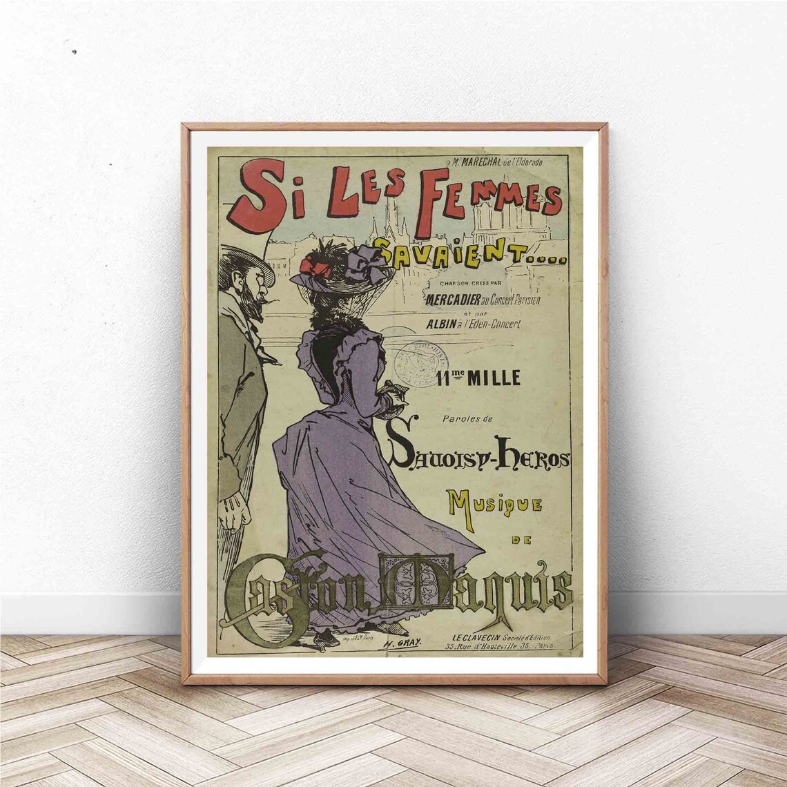 Si Les Femmes Savaient French Sheet Music Cover Belle Epoque Poster