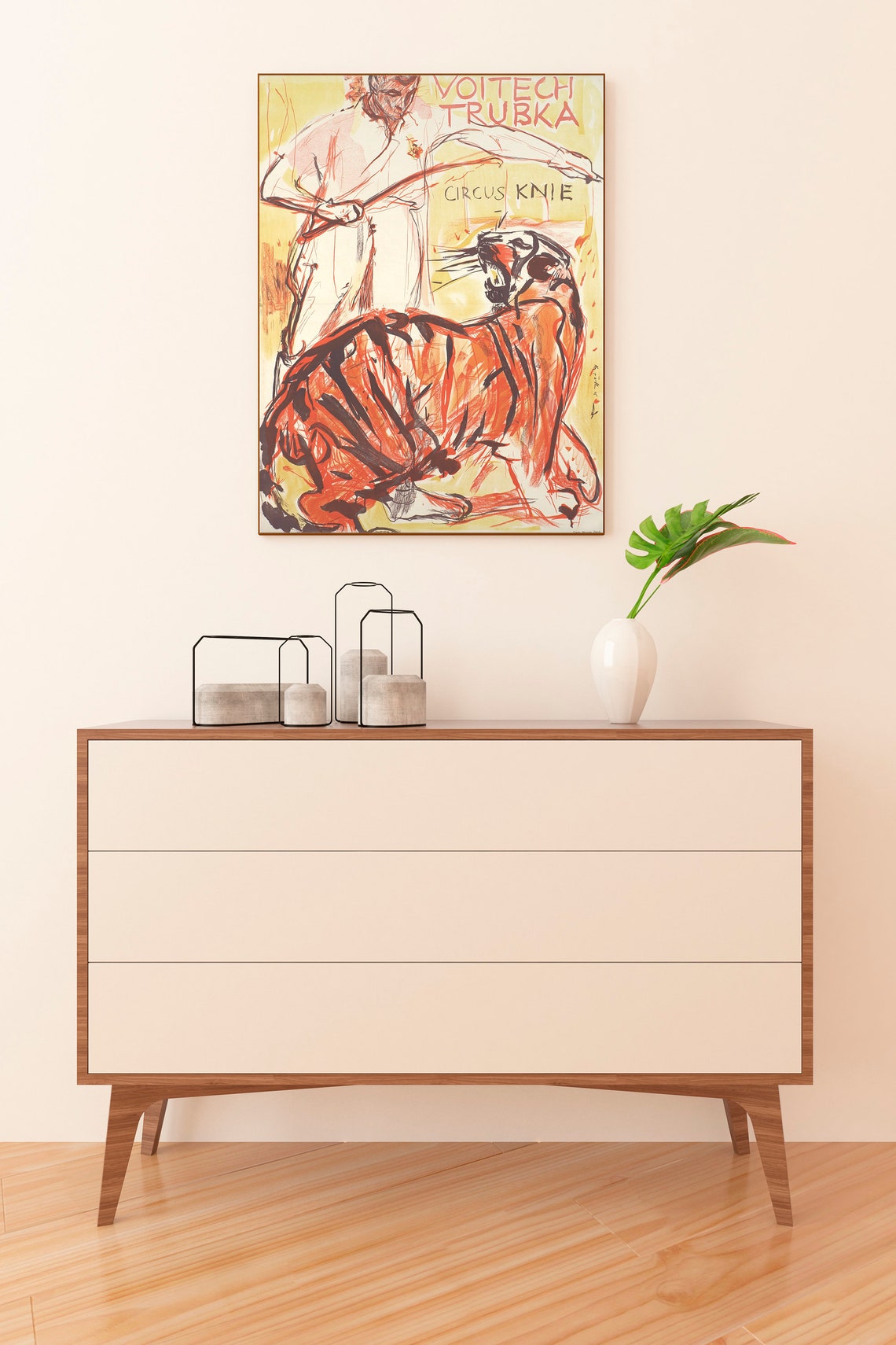 Circus Knie Voitech Trubka Tiger Trainer Vintage Circus Art Poster - Image 2
