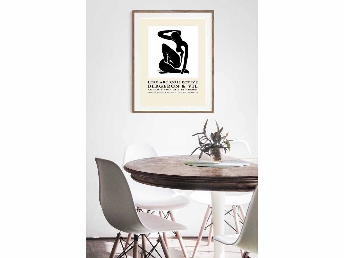 Line Art Collective Bergeron and Vie Minimalist Nude Figure Art Poster - Image 2