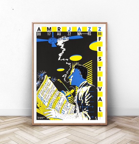 Jazz Music Museum Exhibition Poster, Mid-Century Modern