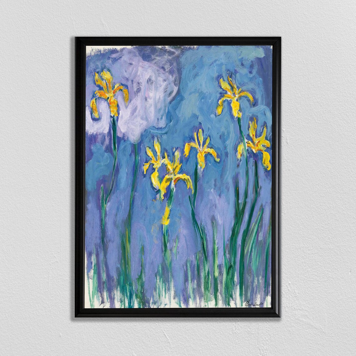 Claude Monet Sunrise Iris Jaunes Au Nuage Rose