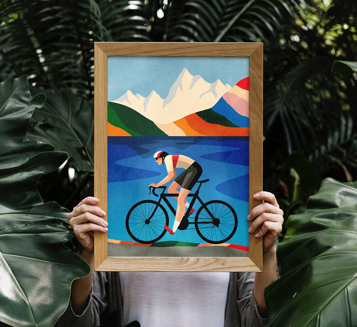 Cycling Print, Gift for Cyclists - Image 3