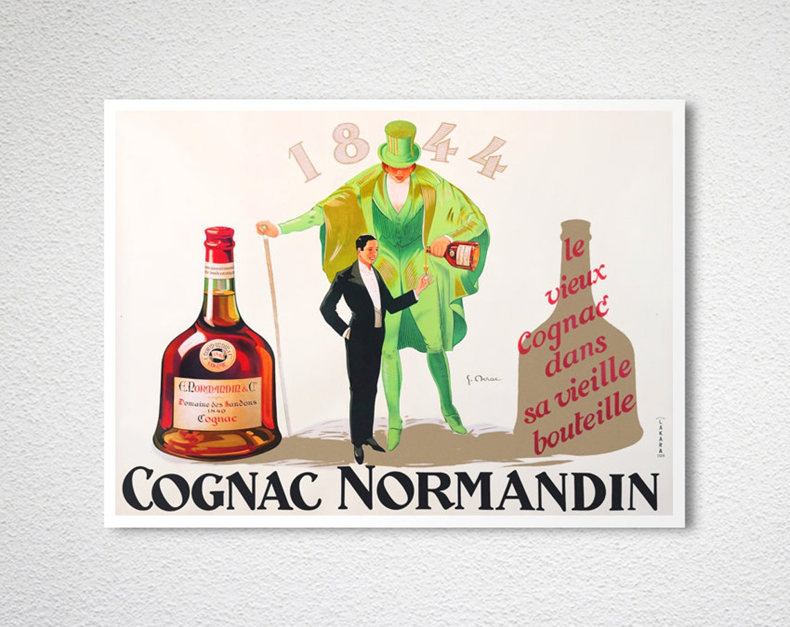 Cognac Normandin 1844 Vintage French Cognac Advertising Poster - Image 2