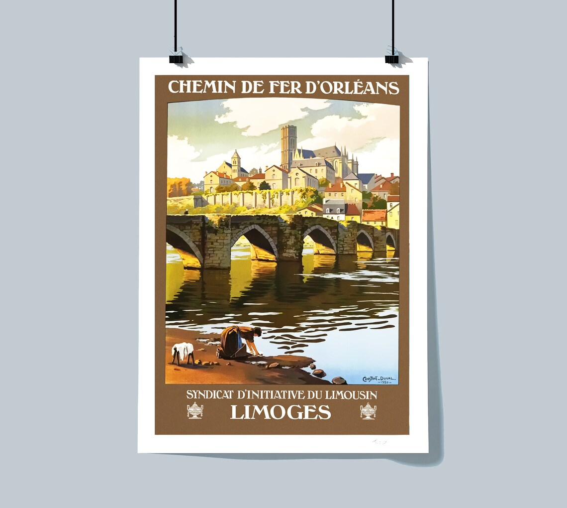 Limoges France Vintage Travel Poster Art Print - Image 2