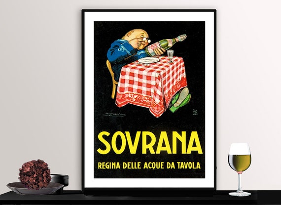 Sovrana Regina Delle Acque Da Tavola Vintage Fooddrink Poster Beverages Art Gift Idea Wall Decor