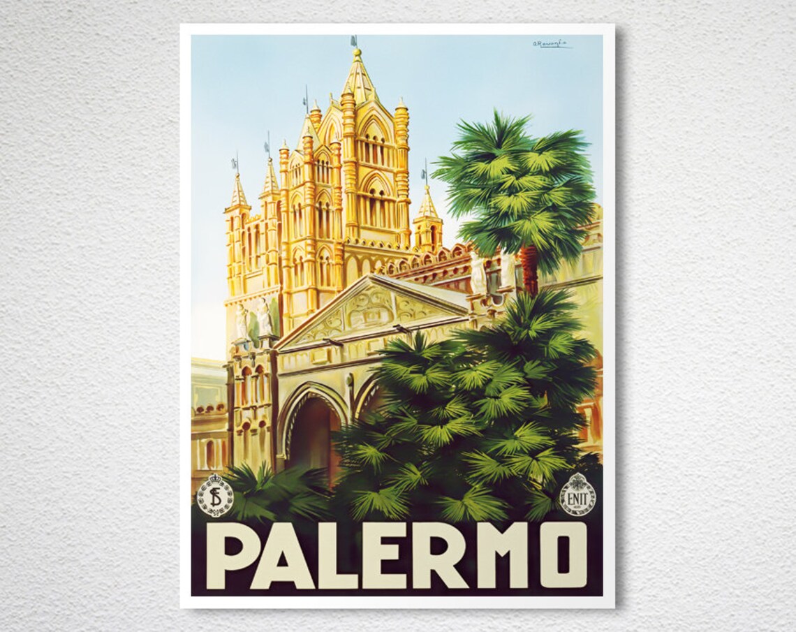 Palermo Duomo Italy Vintage Travel Poster - Image 2
