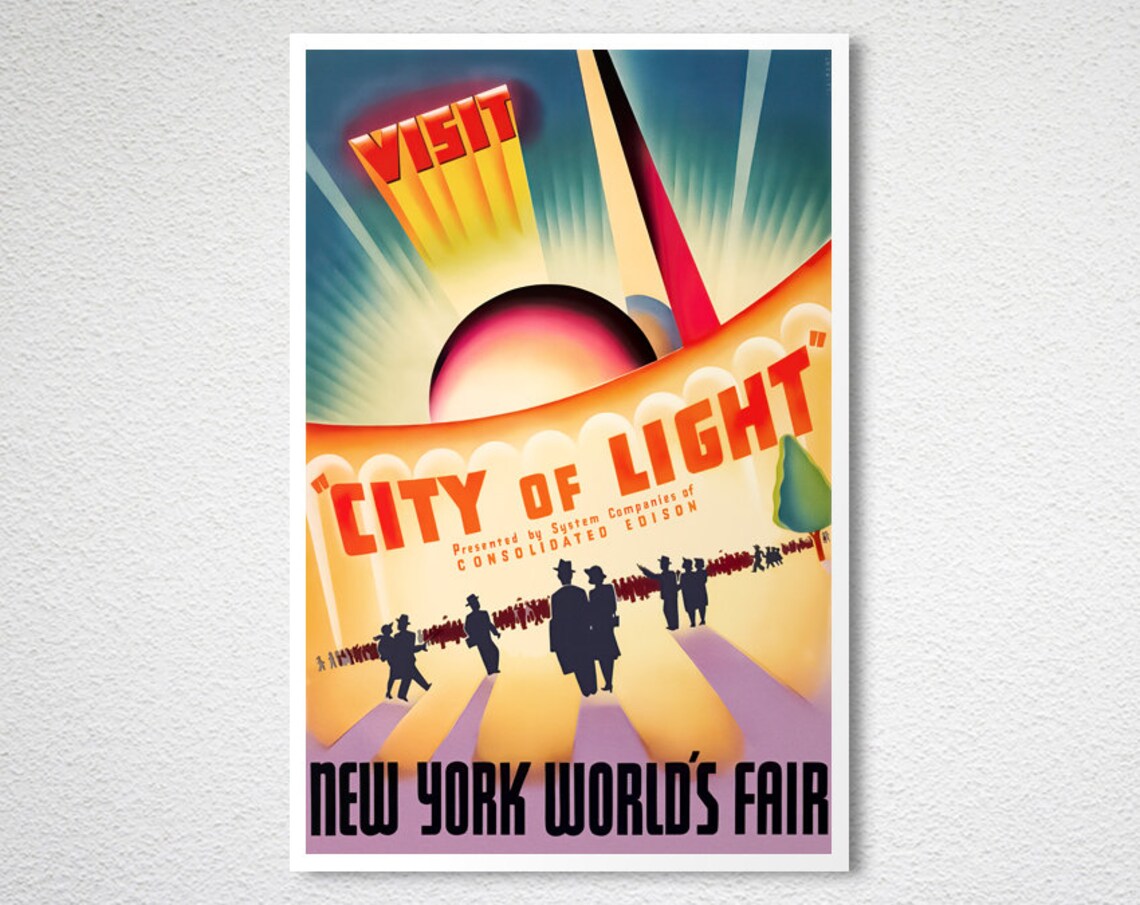 New York World's Fair City of Light Consolidated Edison Poster - Image 2
