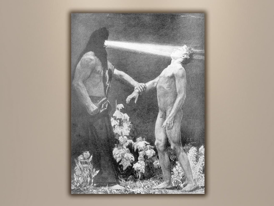 Hypnosis Art Print by Sascha Schneider, Gothic Decor