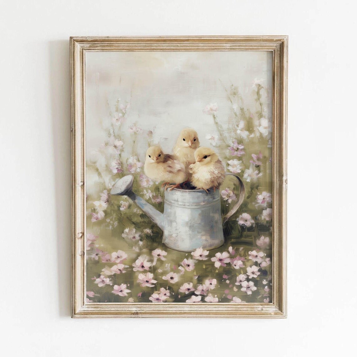 Pastel Baby Chicks Vintage Farmhouse Art Print