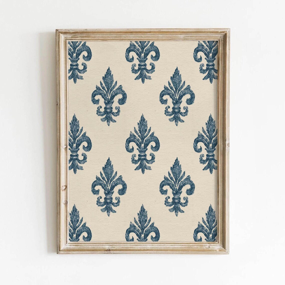 Blue Fleurdelis on Neutral Background, Vintage Poster