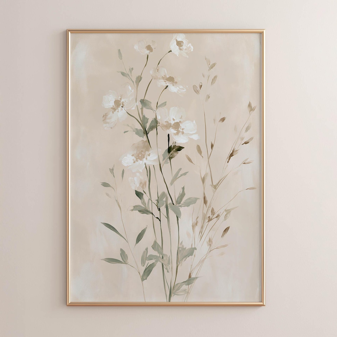 Wildflower Botanical Art Print, Cottagecore Decor