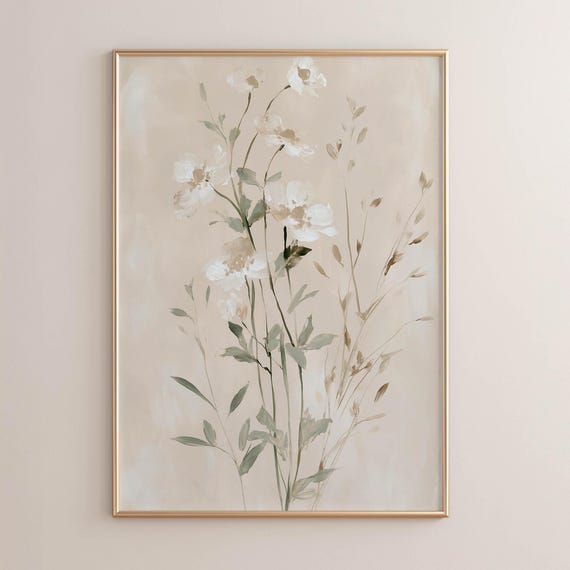 Wildflower Botanical Art Print, Cottagecore Decor