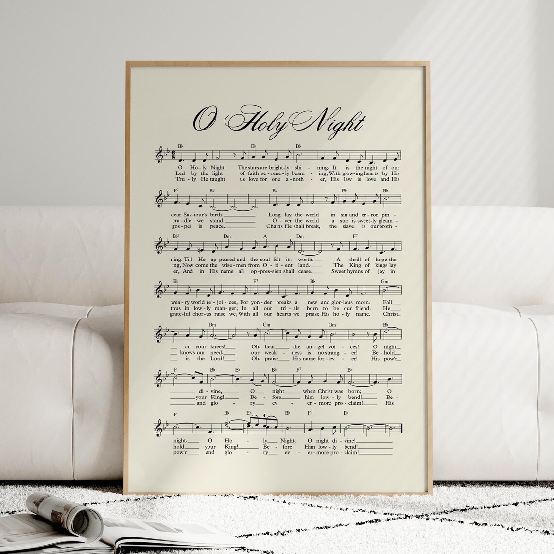 O Holy Night Vintage Christmas Carol Poster