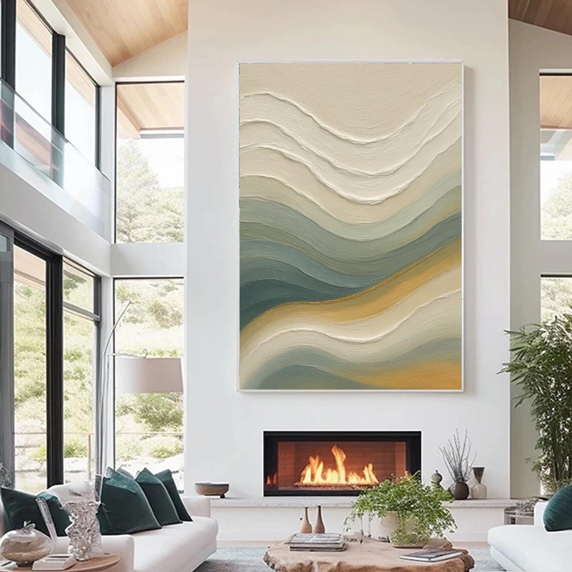 Abstract Wave Painting, Modern Minimalist Art Print - Image 3