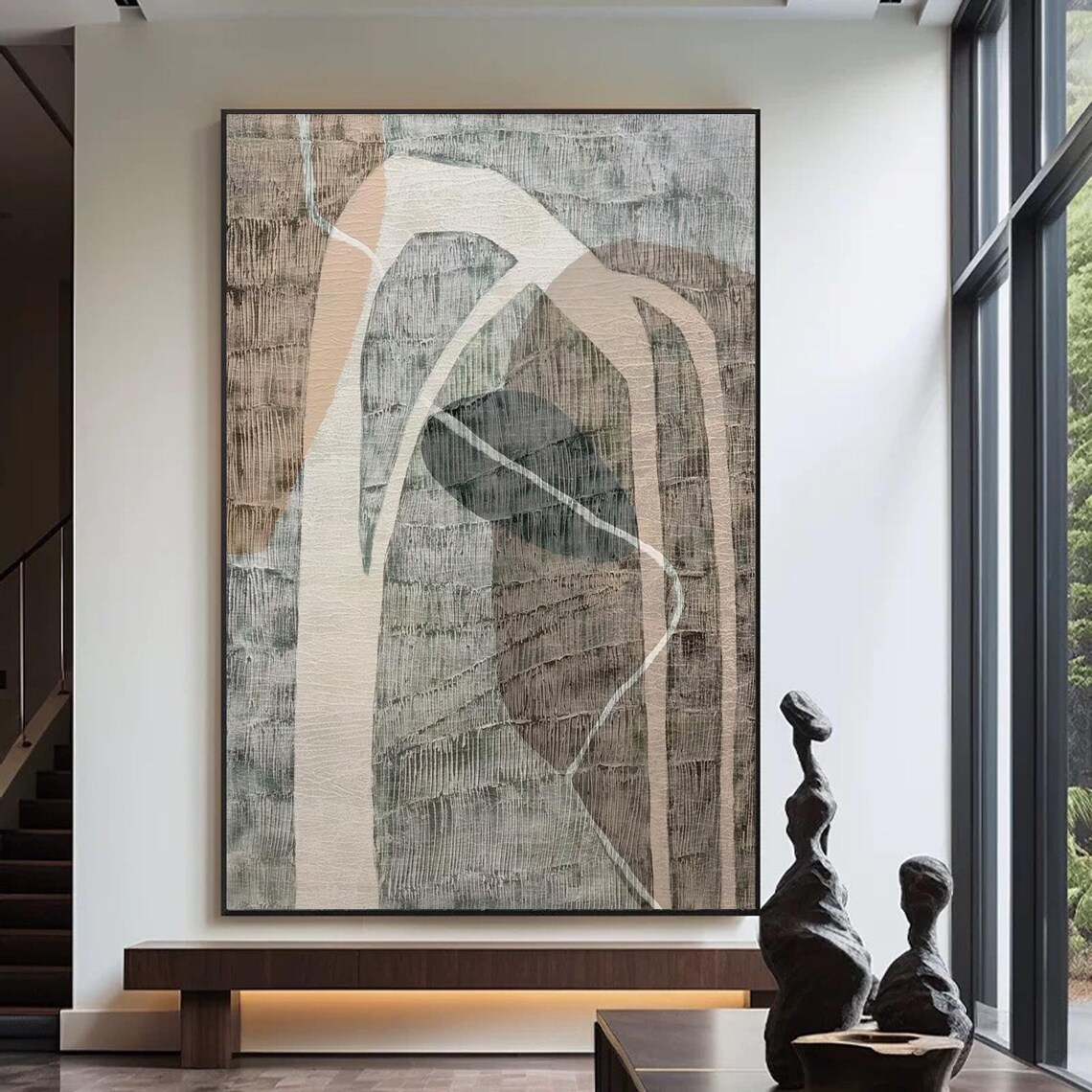 Abstract Textured Wall Art, Wabi Sabi Boho Decor - Image 3