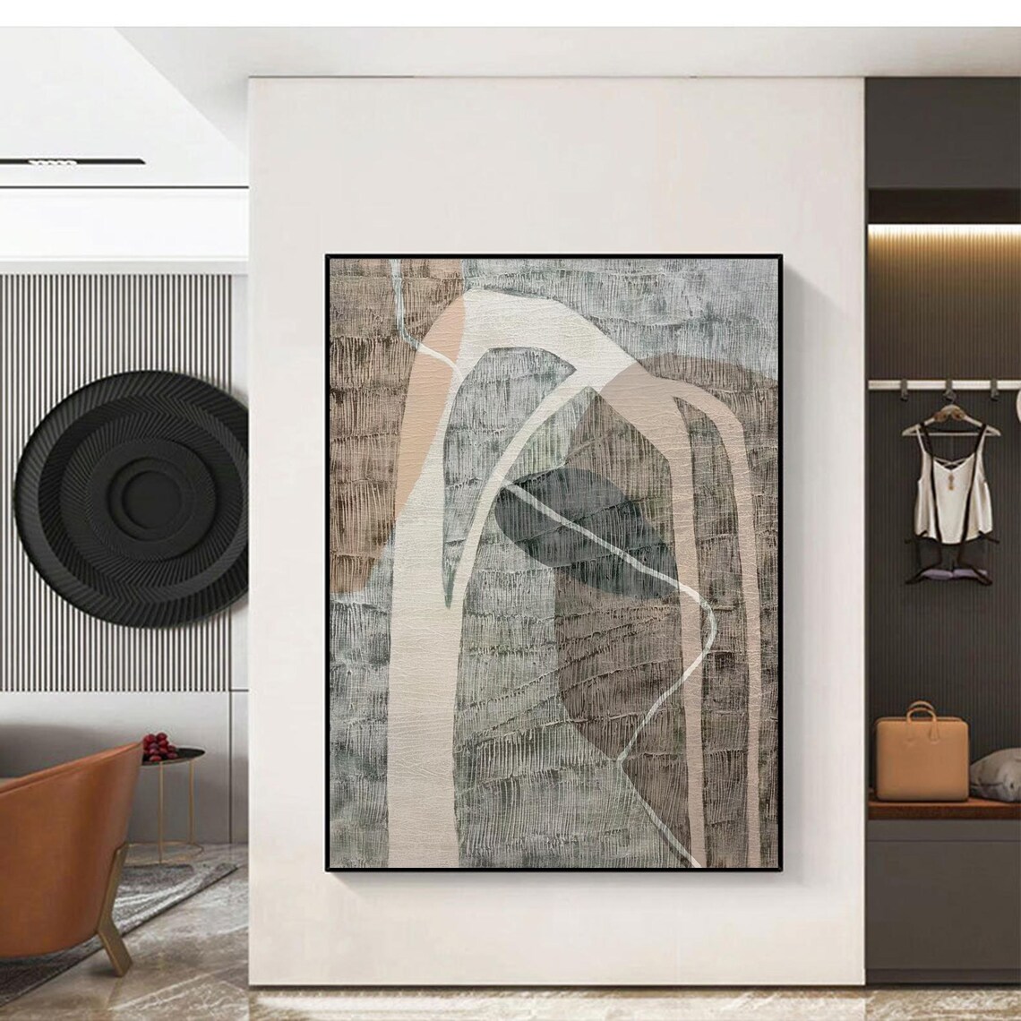 Abstract Textured Wall Art, Wabi Sabi Boho Decor
