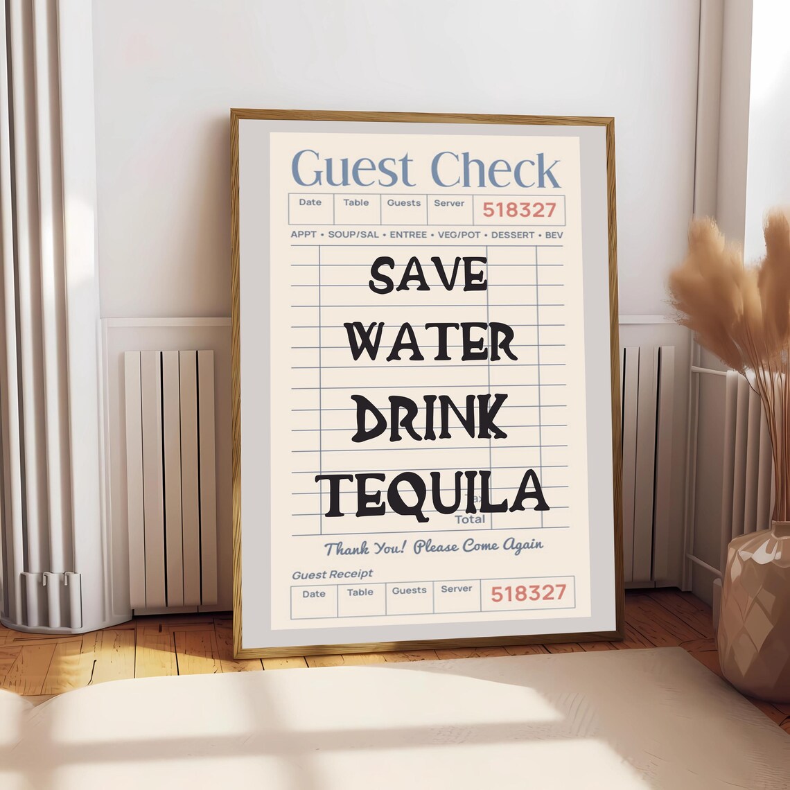 Save Water Drink Tequila, Funny Bar Decor Poster - Image 2