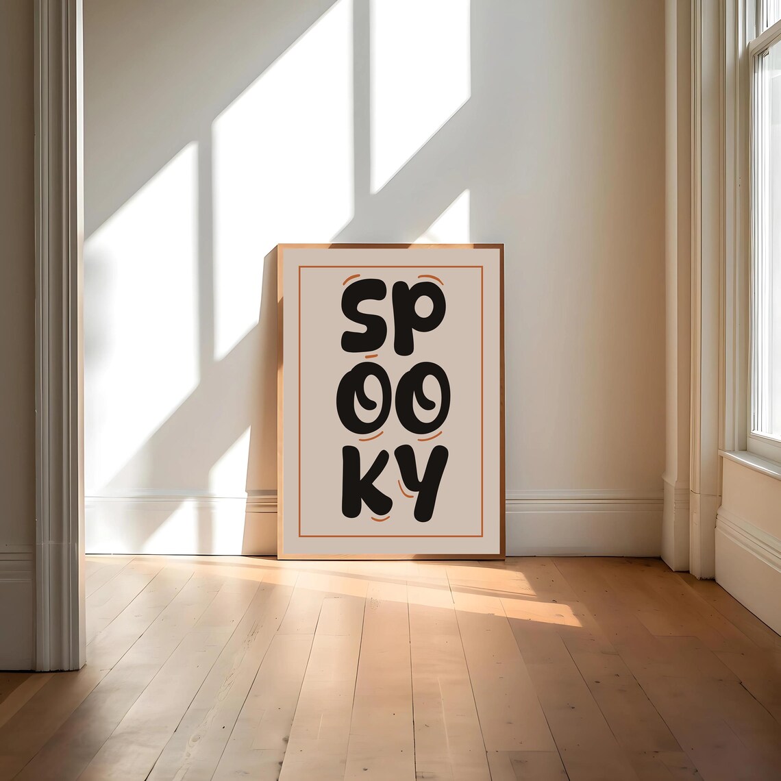 Spooky Black Orange Beige Halloween Chunky Letter Typography Poster - Image 4