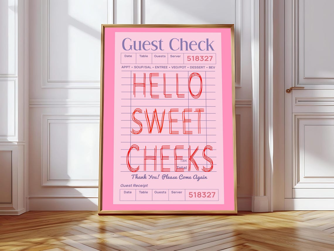Hello Sweet Cheeks Bathroom Sign Instant Sweet Cheeks Sign Bathroom Wall Art Typography Art Prints Nursery Decor