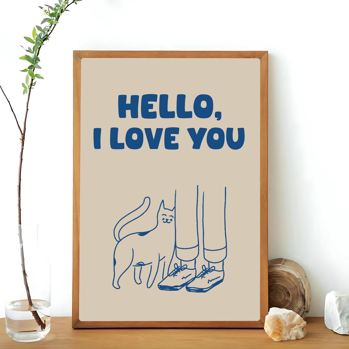 Hello I Love You, Funny Cat Apartment Decor - Image 3