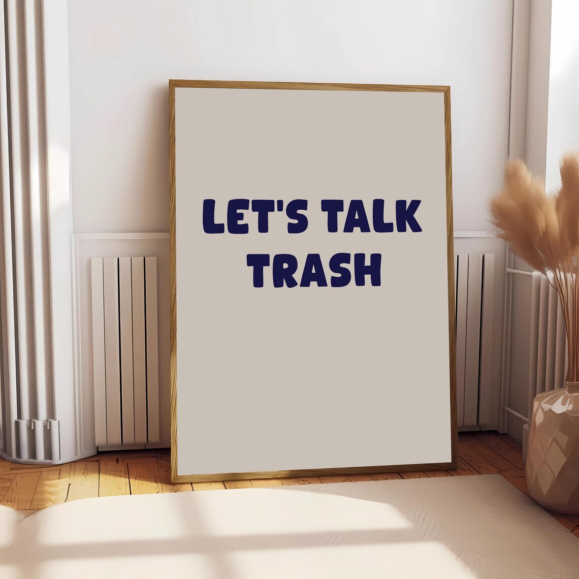 Lets Talk Trash Funny Hand Drawn Art Print - Image 2