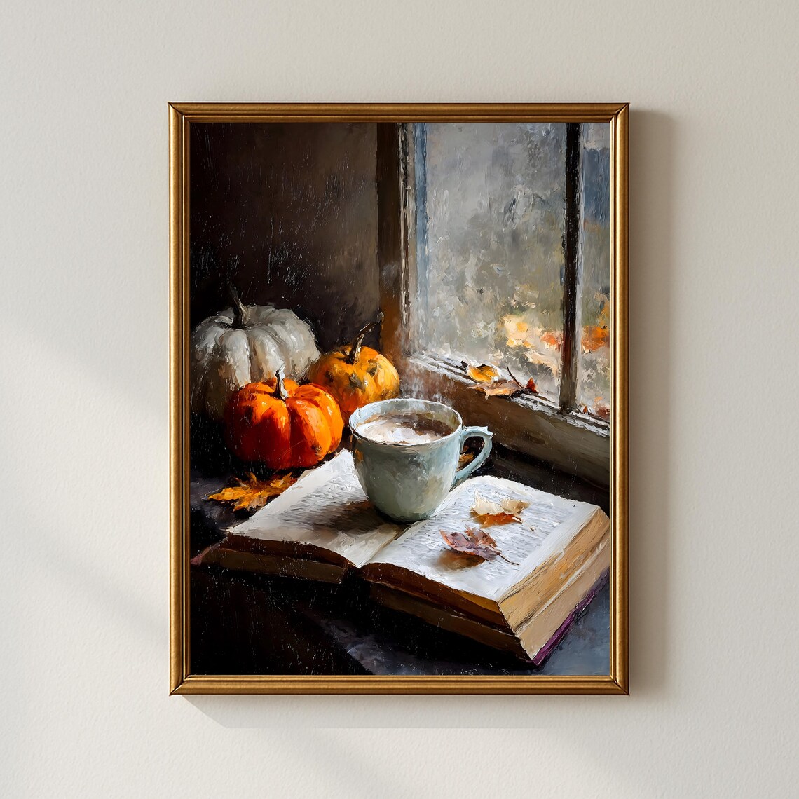 Cozy Autumn Coffee Mug With Pumpkins, Fall Decor
