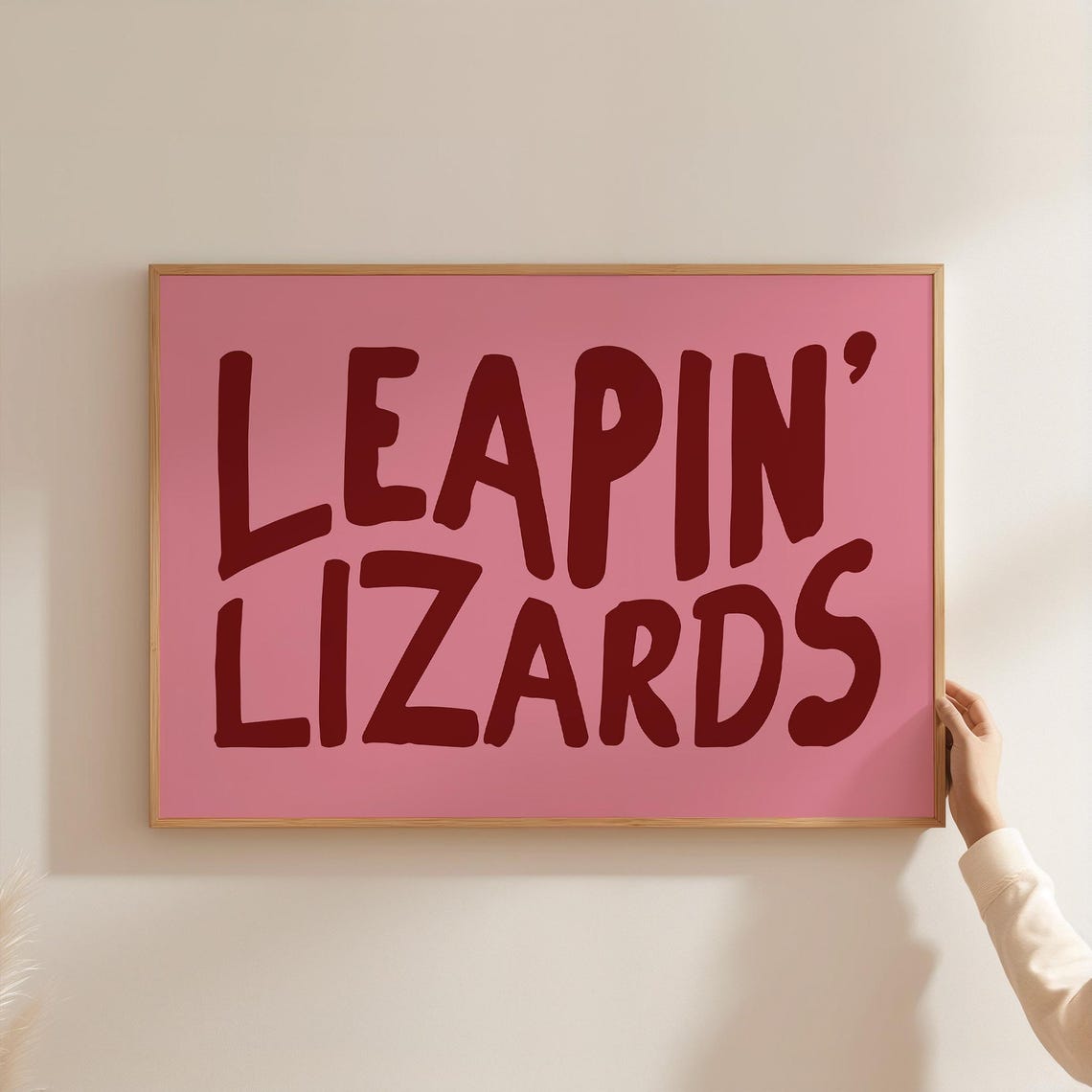 Leapin Lizards Funny Green Retro Exclamation Typography Poster - Image 4