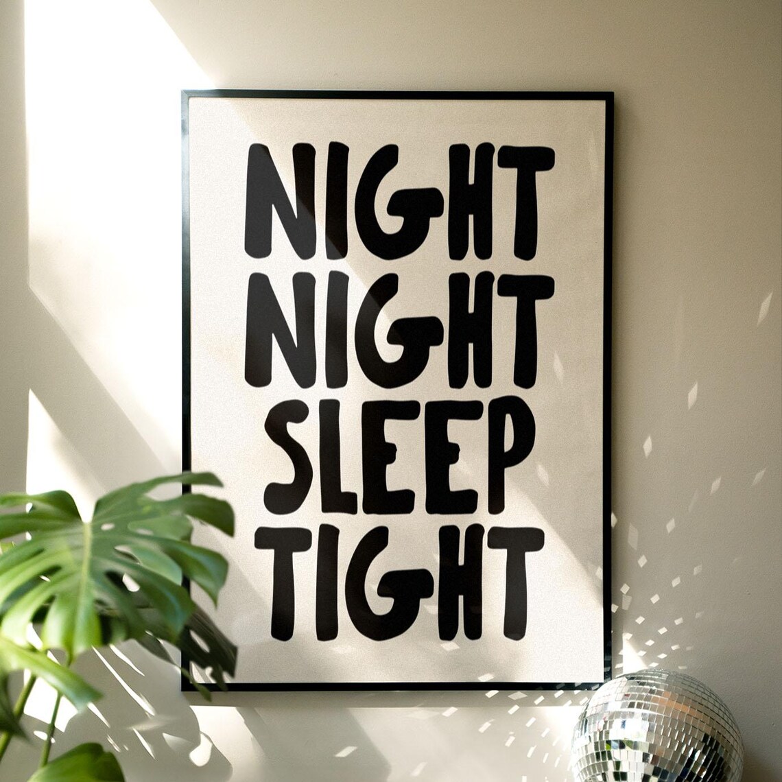 Night Sleep Tight Typography Poster, Bedroom Decor - Image 3