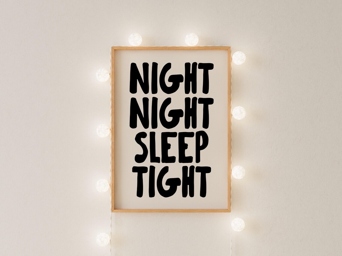 Night Sleep Tight Typography Poster, Bedroom Decor - Image 4