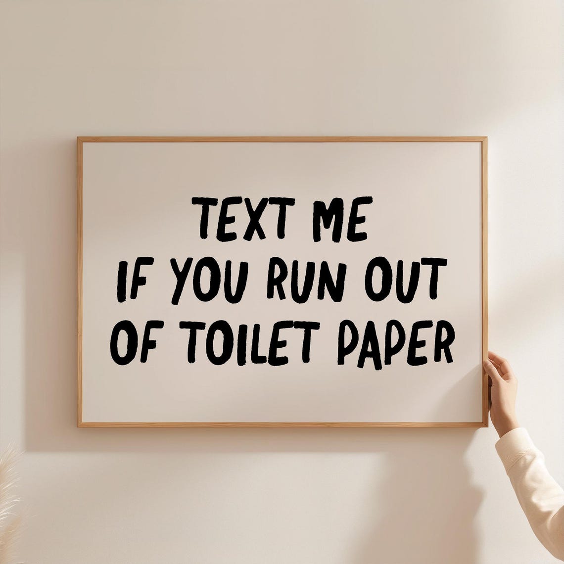 Bathroom Wall Art Horizontal Toilet Paper Poster Text Me Funny Bathroom Prints Toilet - Image 3