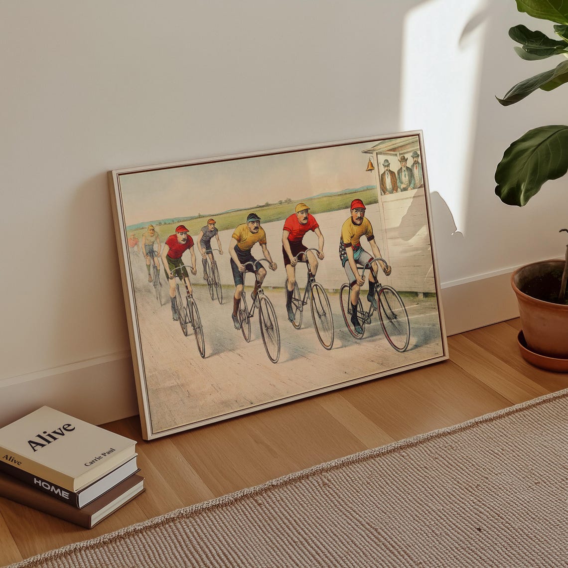 Vintage 1890s Bicycle Race Sprint Finish Antique Cycling Poster - Image 4