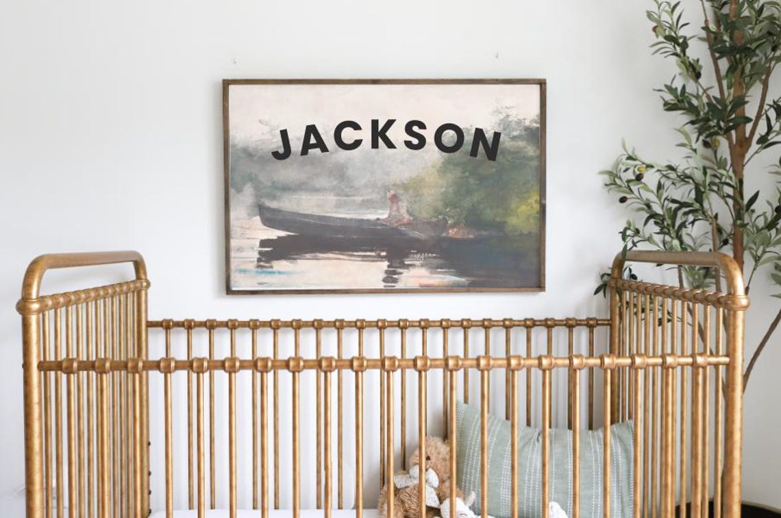 Fishing Theme Nursery Fishing Kids Room Nursery Landscape Sign Nursery Wall Decor Baby Boys Room Decor Farmhouse Nursery