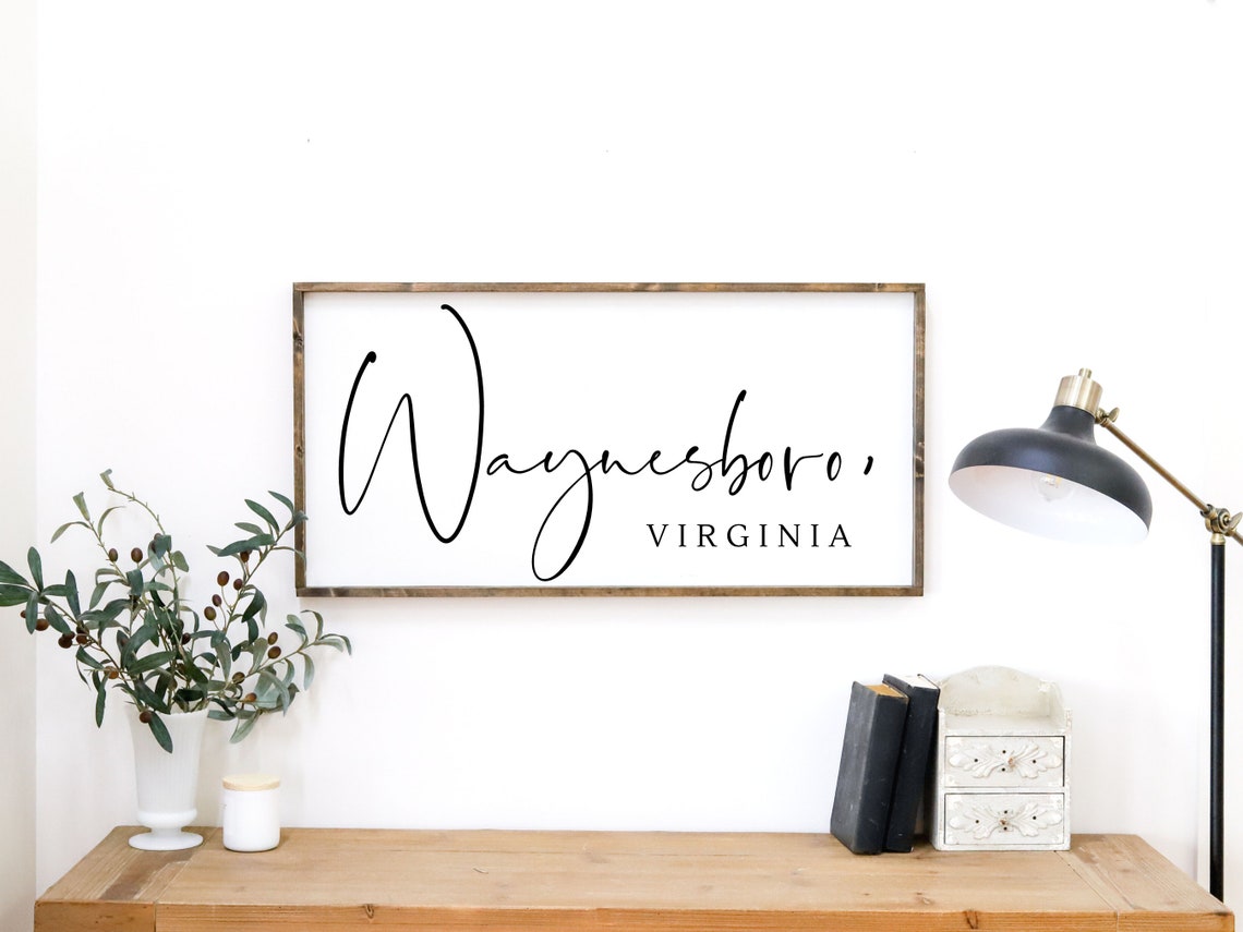 Waynesboro Virginia Script City Sign Hometown Keepsake Poster