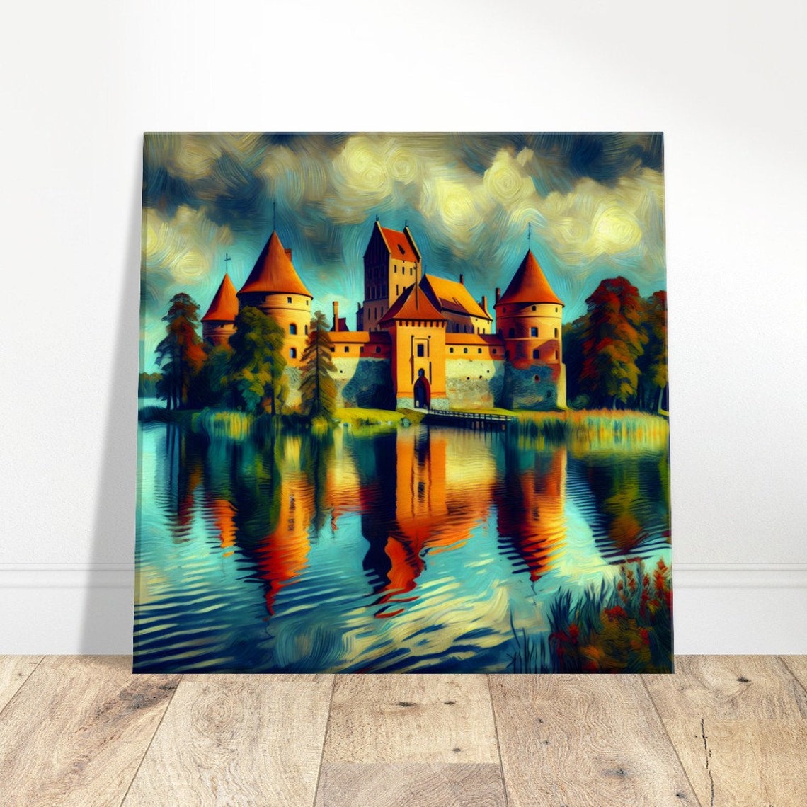 Trakai Castle Reflections Oil Painting Print Impressionism Living Roombedroom Wall Prints Housewarming Gift - Image 5