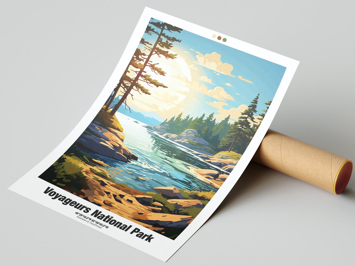 Voyageurs National Park Travel Poster Minnesota Travel Poster Usa National Park Travel Poster - Image 2