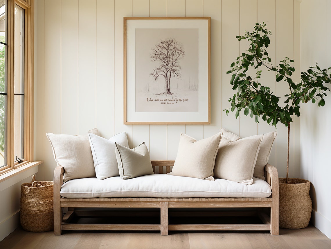 Deep Roots Are Not Reached By The Frost Tolkien Quote Oak Tree Poster - Image 2