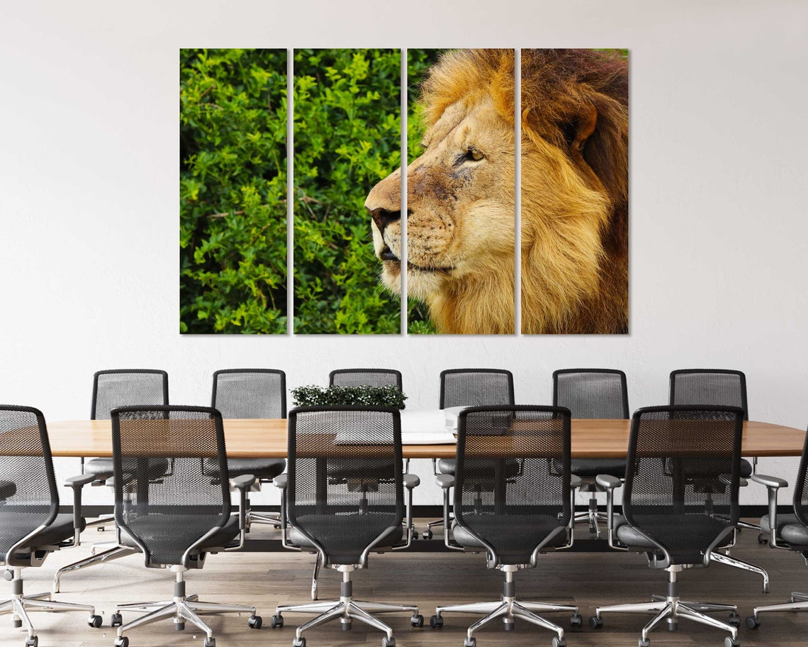 Majestic Lion Profile Close Up Golden Mane Wildlife Safari Poster - Image 4