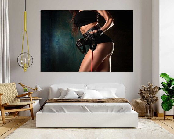 Athletic Woman Training With Resistance Bands Fitness Workout Sports Poster