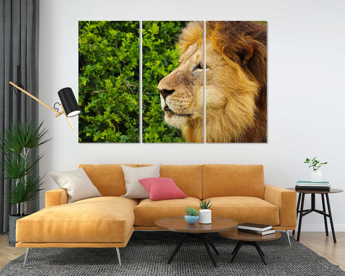 Majestic Lion Profile Close Up Golden Mane Wildlife Safari Poster - Image 5