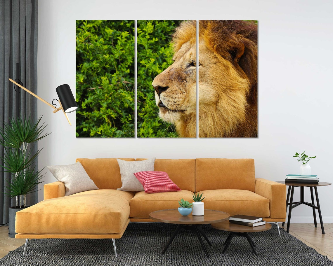 Mighty Lion Print Art On King Animal Art For Home Lion Portrait Print Safari Animals Photo Painting On Wildlife Artwork - Image 5