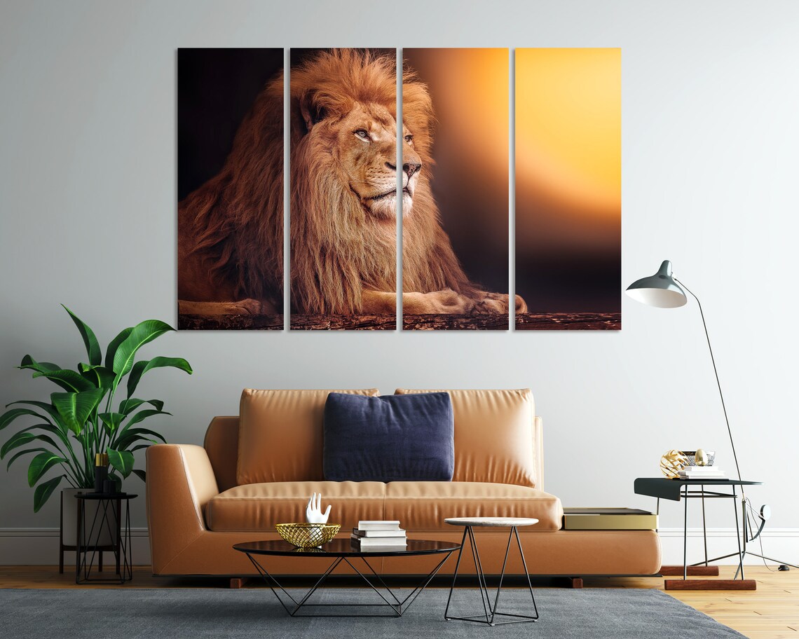 Lion Resting At Sunset Golden Light King Of Beasts Safari Art Poster - Image 7