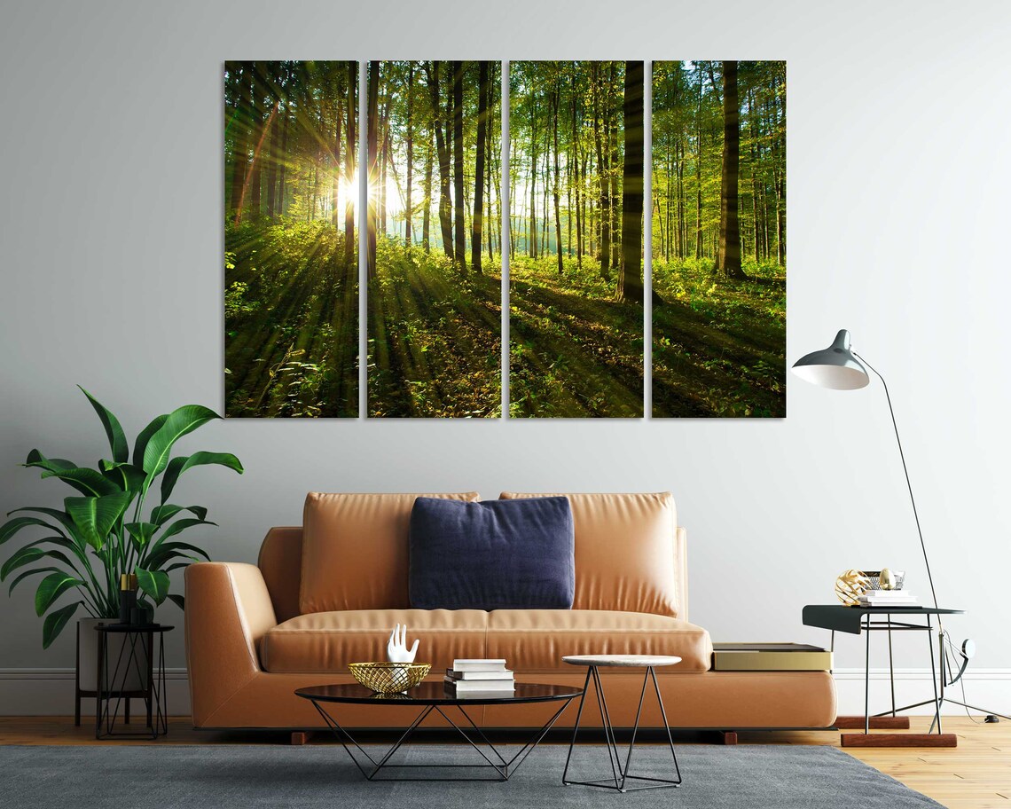 Forest Trees At Sunlight Large Decor For Wall Sunny Forest Popular Art For Gift Forest Photo Print Green Trees Artwork On - Image 7