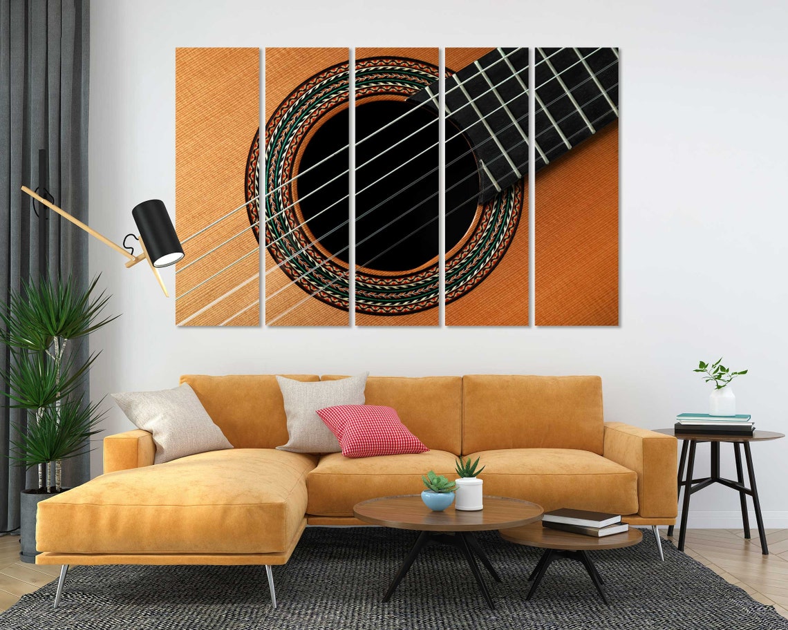 Classical Guitar Sound Hole Close Up Strings Music Wall Art Poster - Image 2