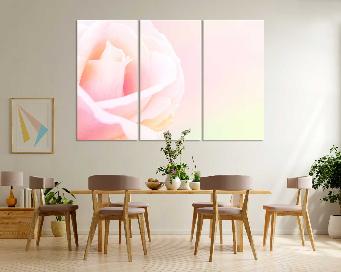 Pink Rose Bloom Soft Petal Close Up Pastel Botanical Wall Poster - Image 6