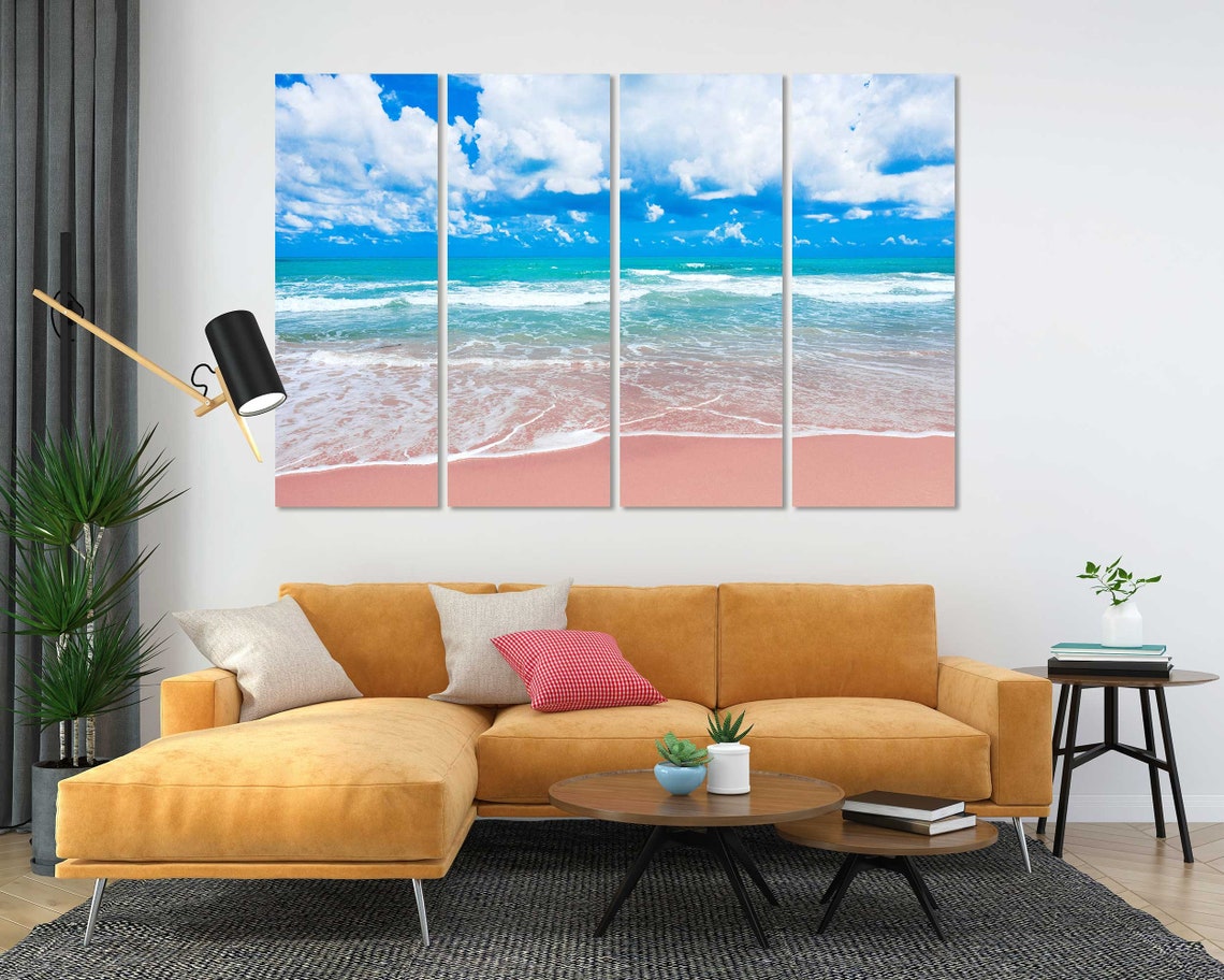 Pink Sand Beach Turquoise Ocean Waves Sunny Tropical Travel Poster - Image 5