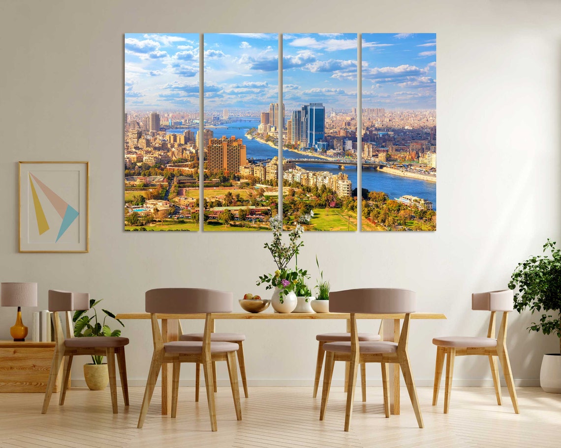 Cairo Egypt Cityscape With Nile River Panoramic View Sunny Day Poster - Image 6